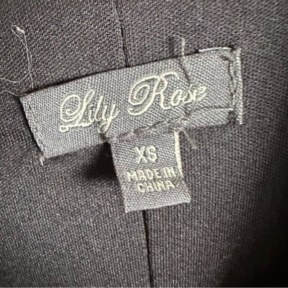 Lily Rose Black Velvet burnout Dress - Bell Sleeves, Whimsigoth Romantic Sz XS - Picture 8 of 10